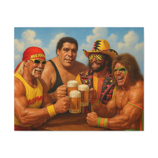 Four Legends, One Table Canvas Wall Art