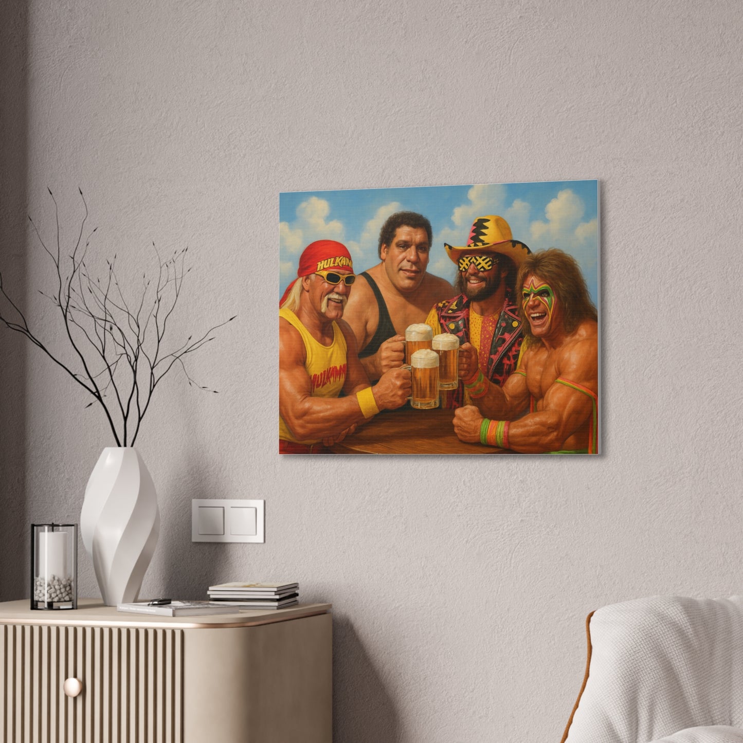 Four Legends, One Table Canvas Wall Art